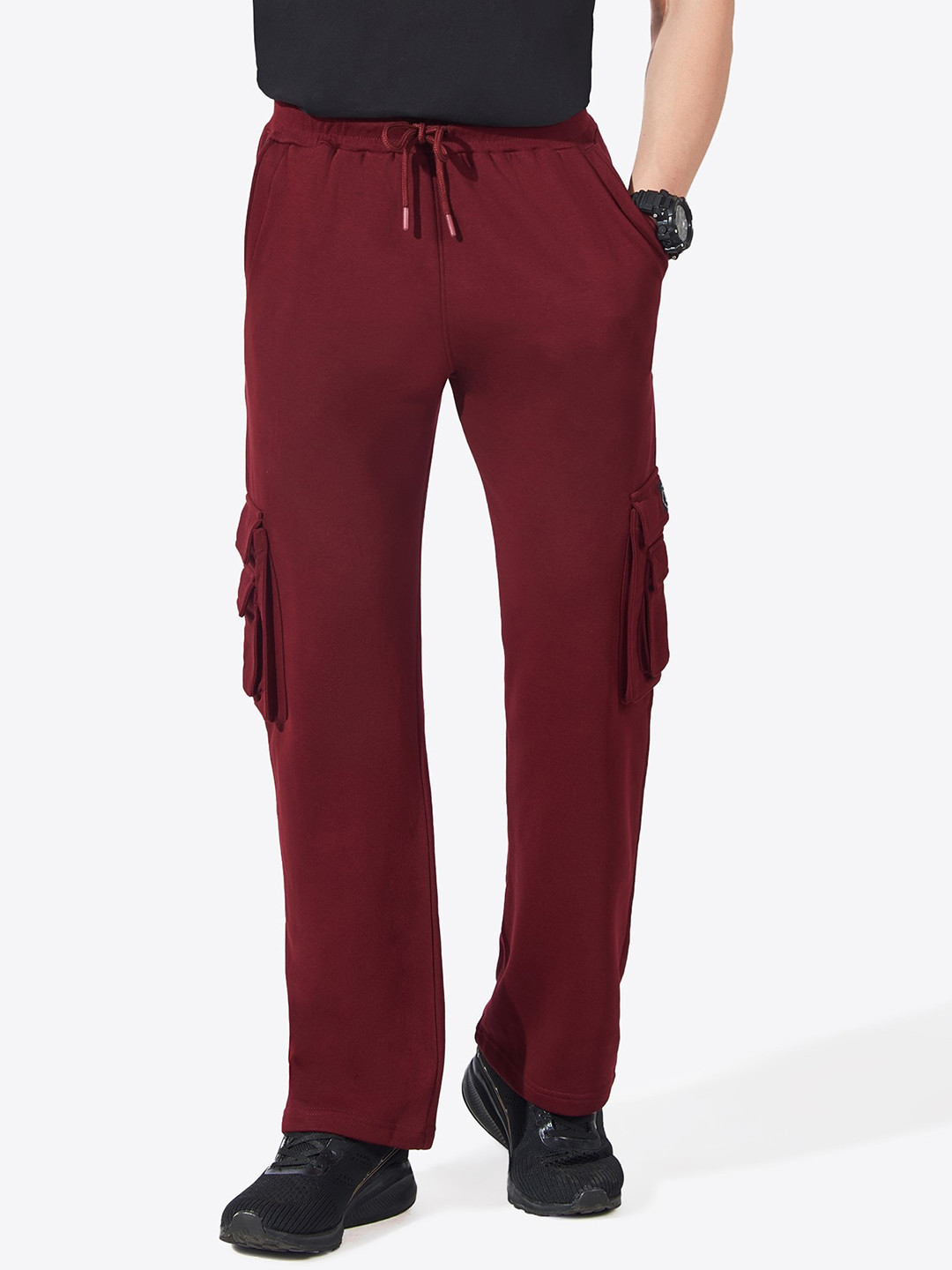 Maniac Men Pure Cotton Baggy Fit Cargo Track Pant