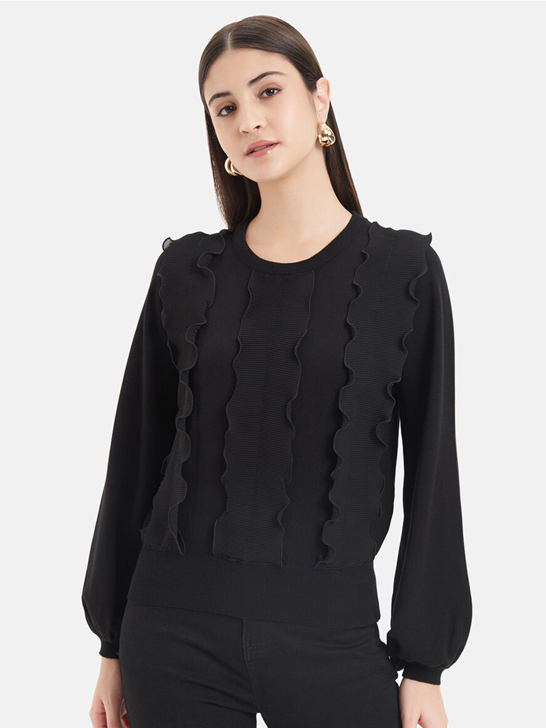 Kazo Ruffled Pullover Sweater