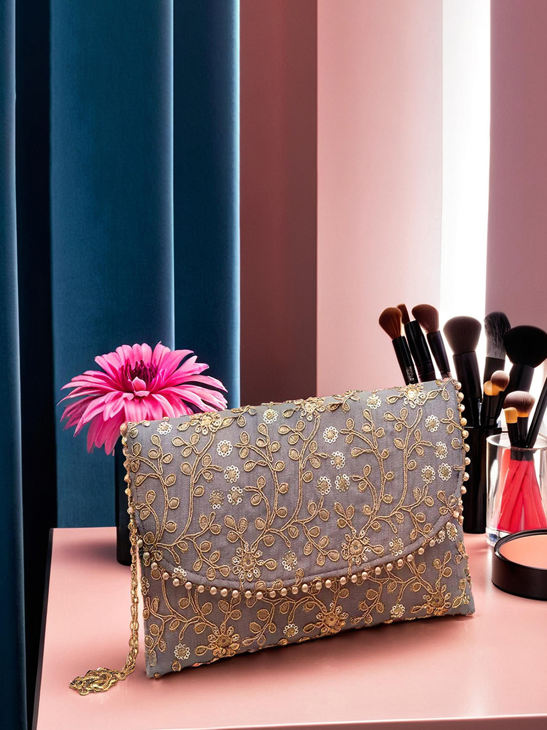 Kuber Industries Embroidered Purse Clutche