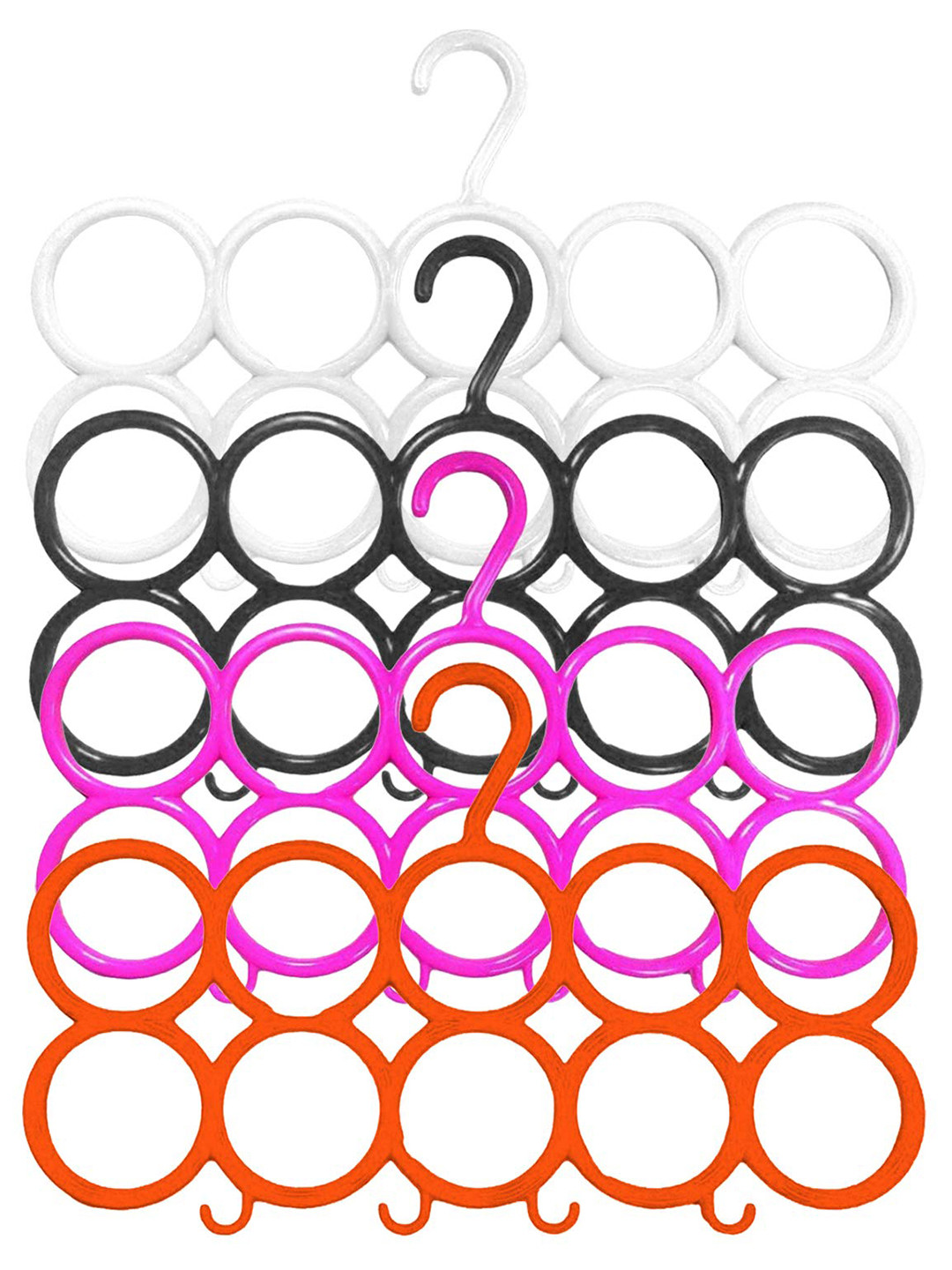 Kuber Industries Pink & Black 4 Pieces 10 Circle Bar Hangers