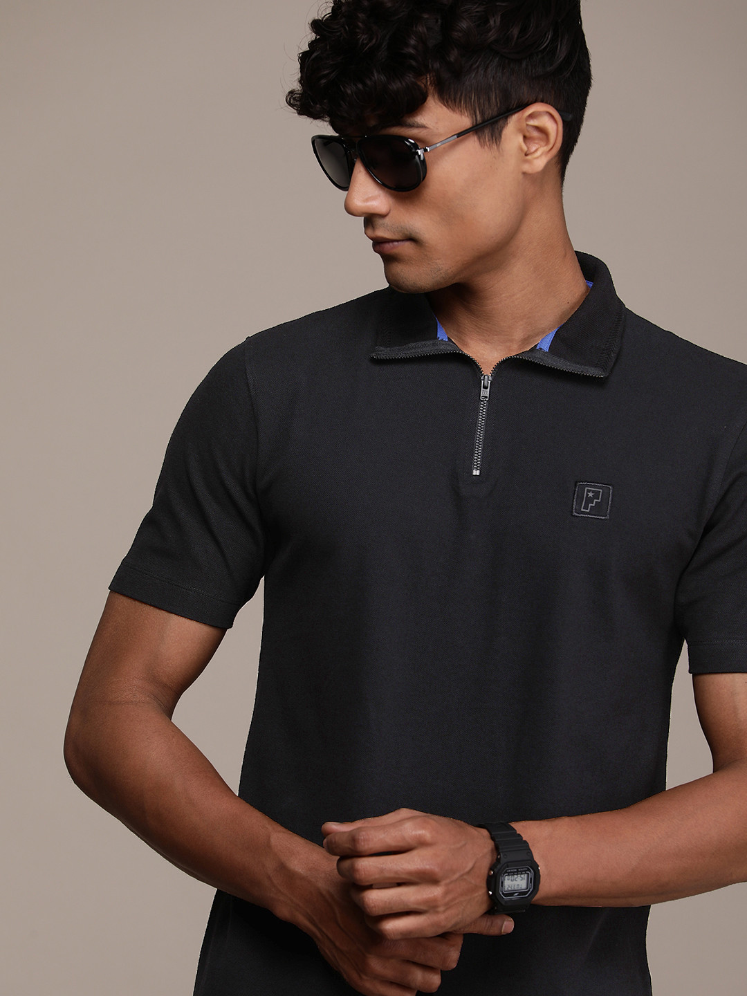 FORCE IX Men Solid Polo Collar T-shirt