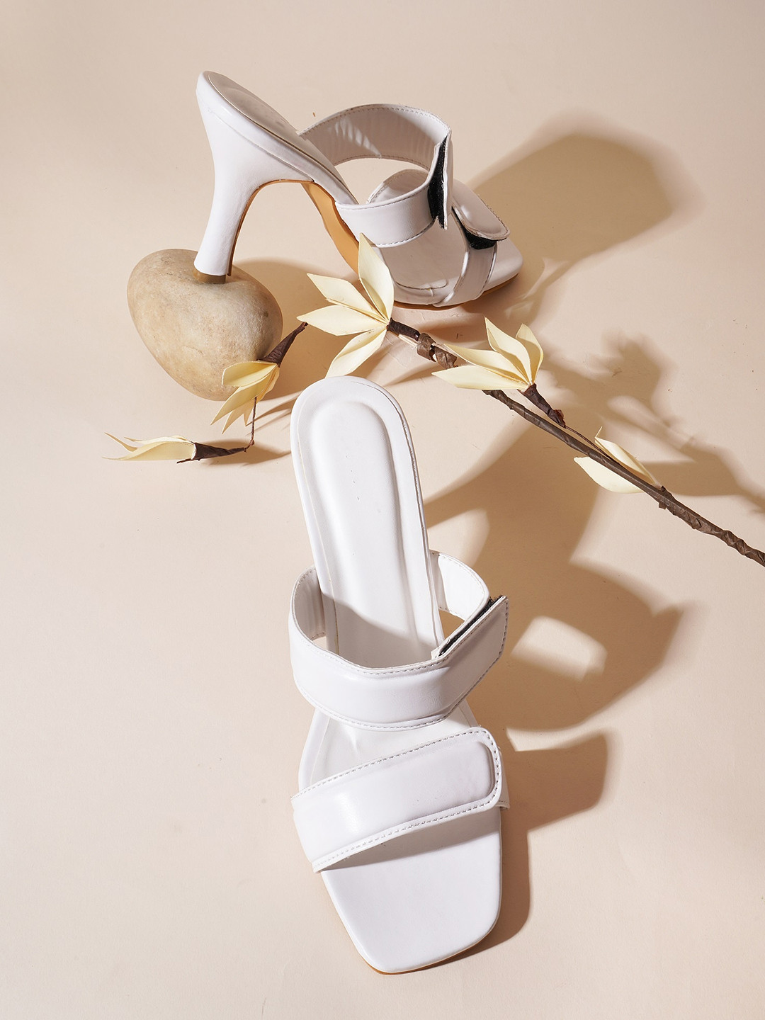 Try Me Two Strap Open Toe Slim Heels