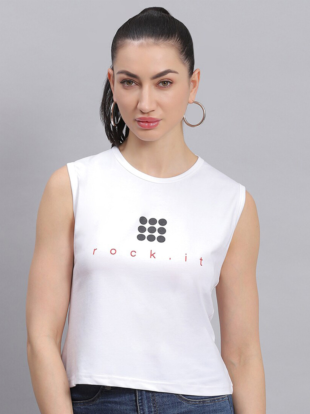 rock.it Brand Logo Printed Regular Top
