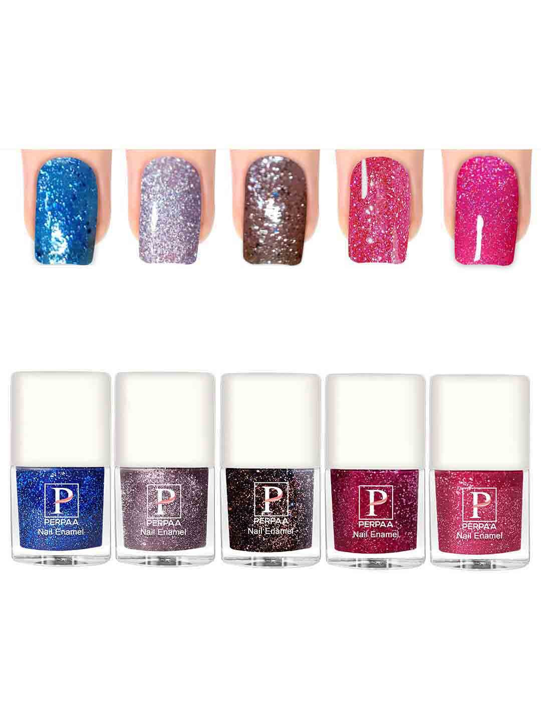 PERPAA Set of 5 Glitter Light UV Gel Nail Polish -5ml Each - 93 ,94 ,95 ,96 ,98