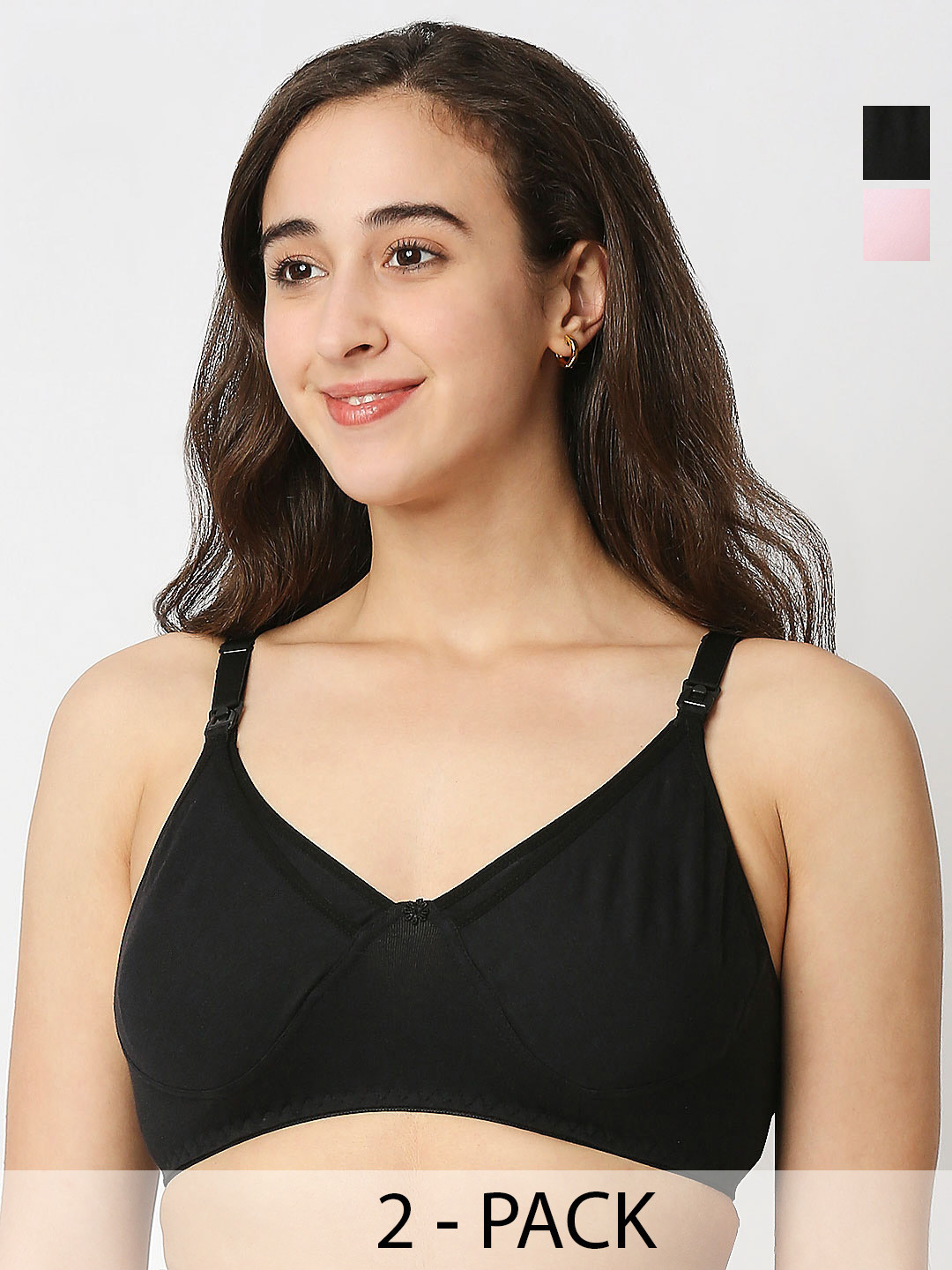 Mee Mee Pack of 2 Non-Wired & Non-Padded Cotton Maternity Bra