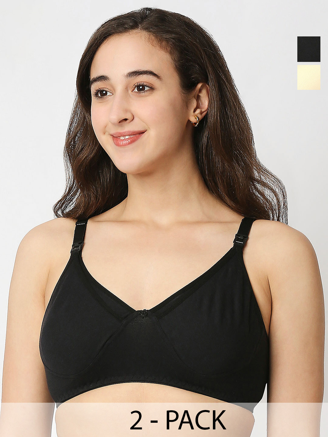 Mee Mee Pack of 2 Full Coverage Lightly Padded Cotton Maternity Bra