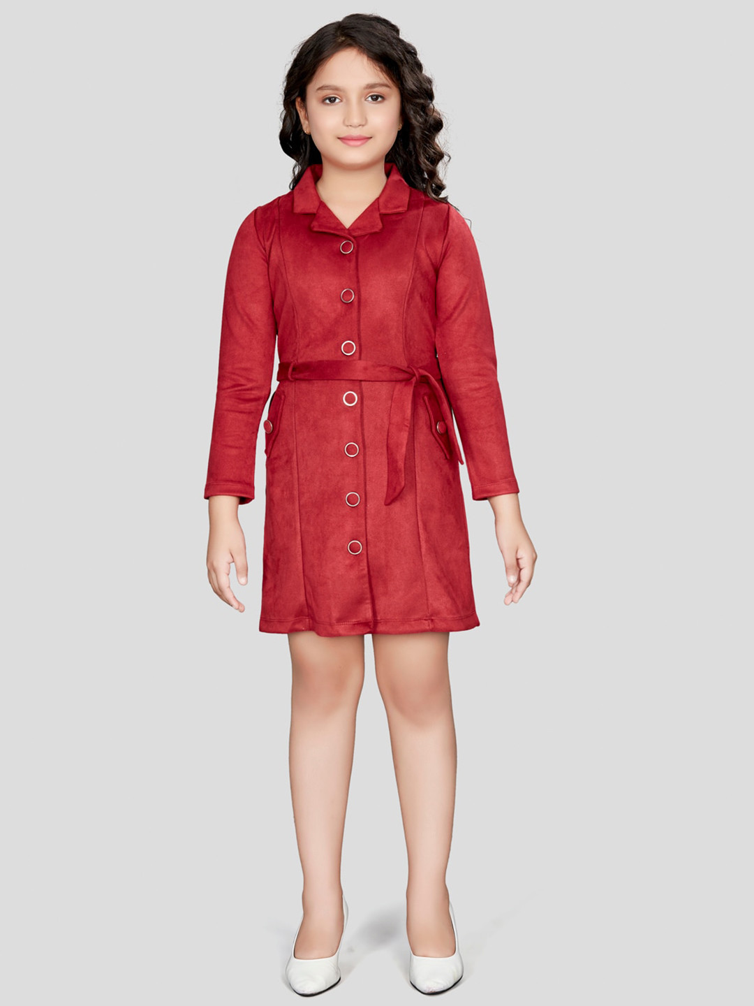 Peppermint Maroon Shirt Dress