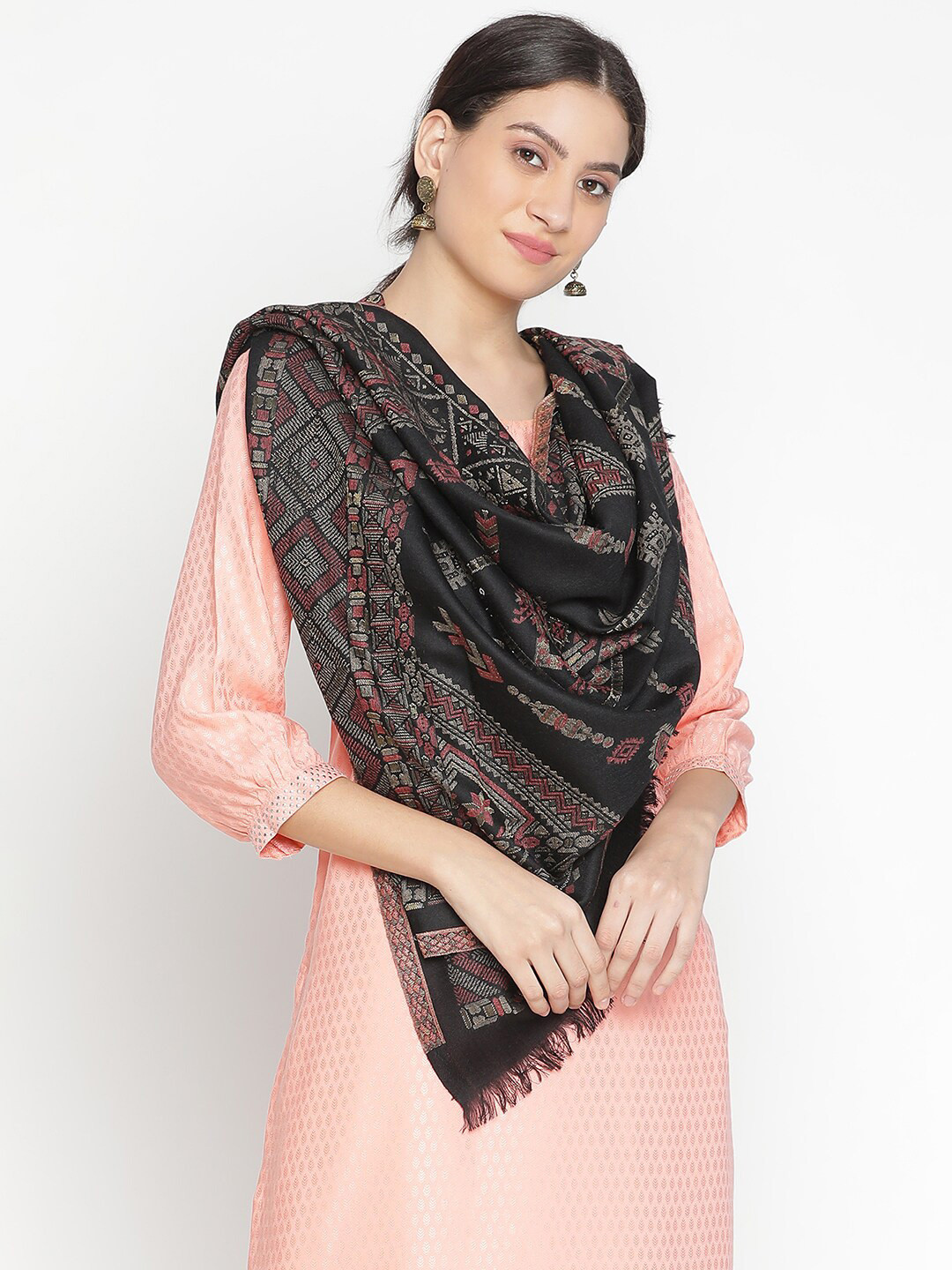 SHINGORA Ethnic Motif Woven Design Stole