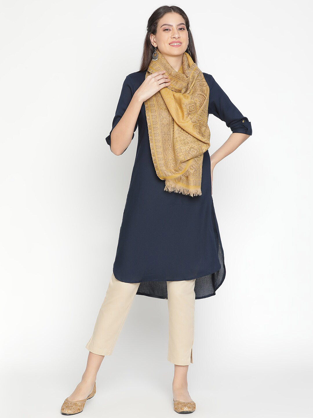 SHINGORA Ethnic Motif Woven Design Stole