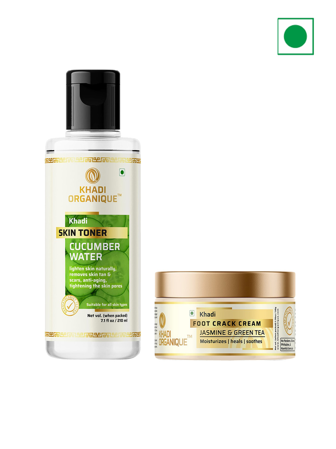 Khadi Organique Cucumber Water Skin Toner With Foot Crack Cream - 260 gm