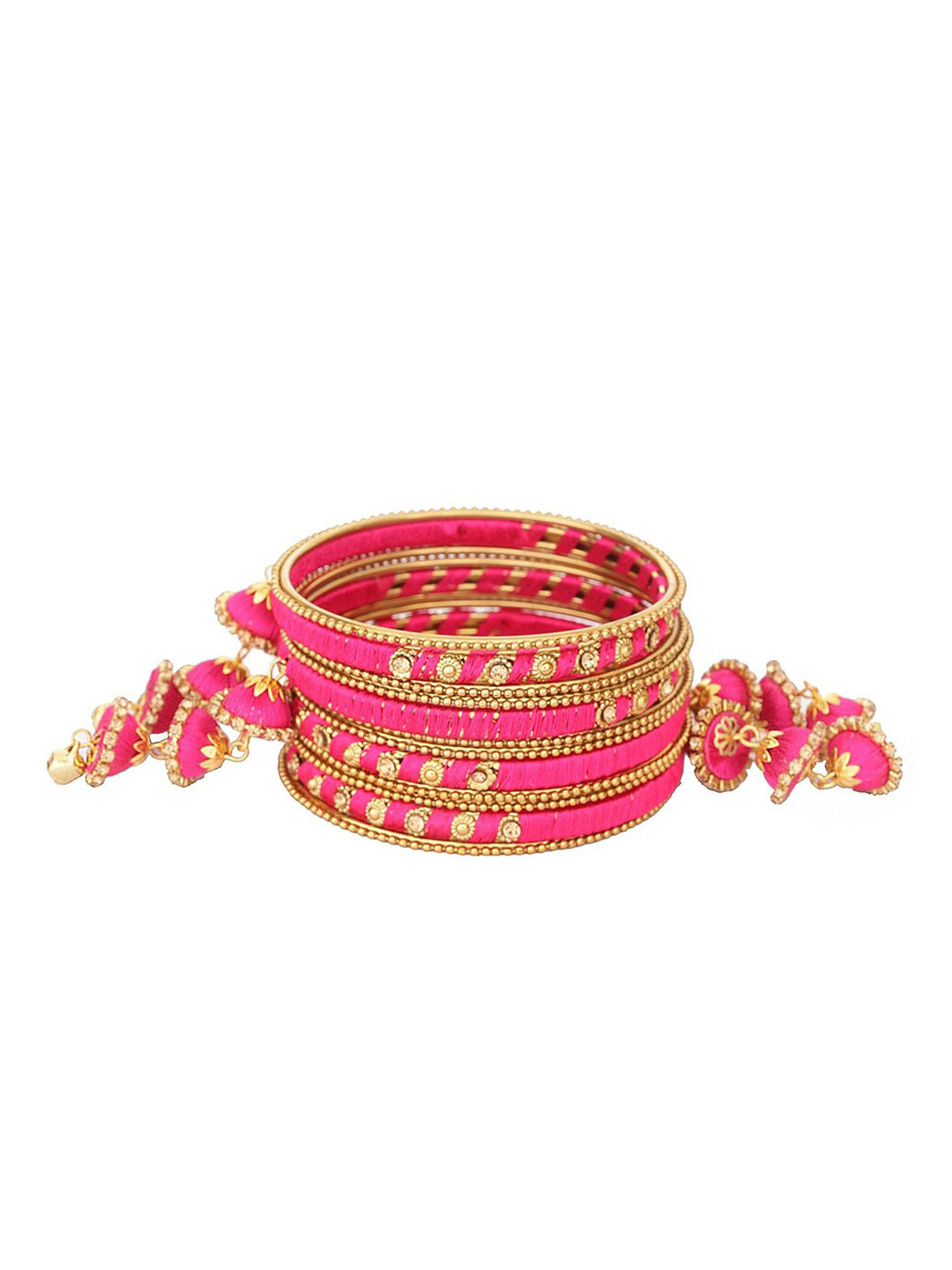 NMII Set Of 12 Zircon-Studded Latkan Bangles