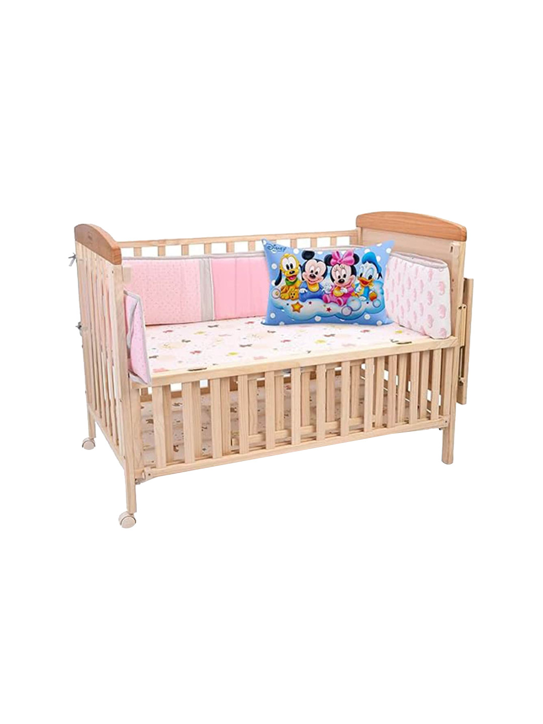 Kuber Industries Toddler Bedding Blue Cartoon Characters Cotton Set of 2 Medium Cotton Sleep Pillow-43 x 31 cm