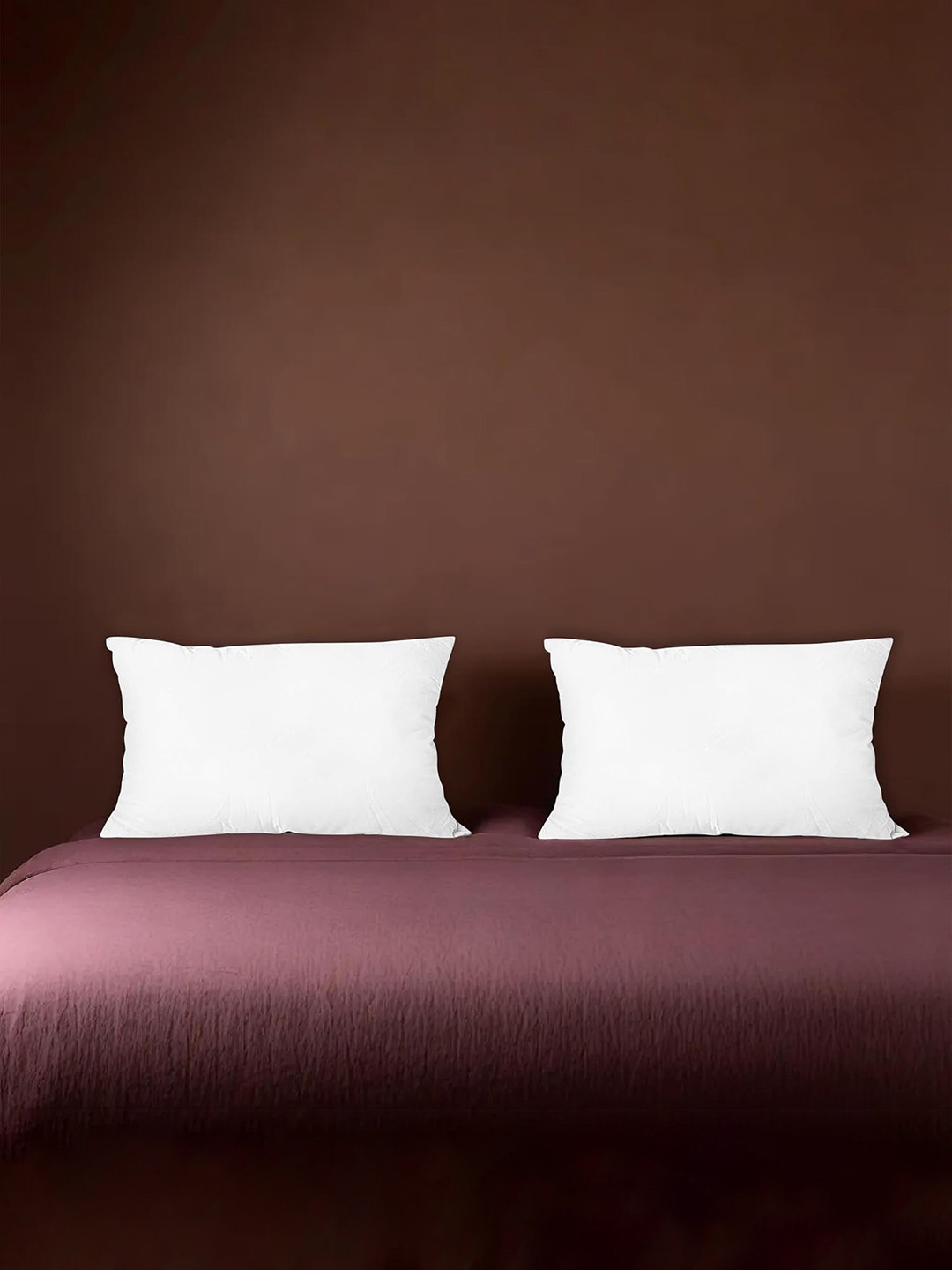 Kuber Industries White Solid Cotton Set of 2 Medium Cotton Sleep Pillow-40 x 60 cm