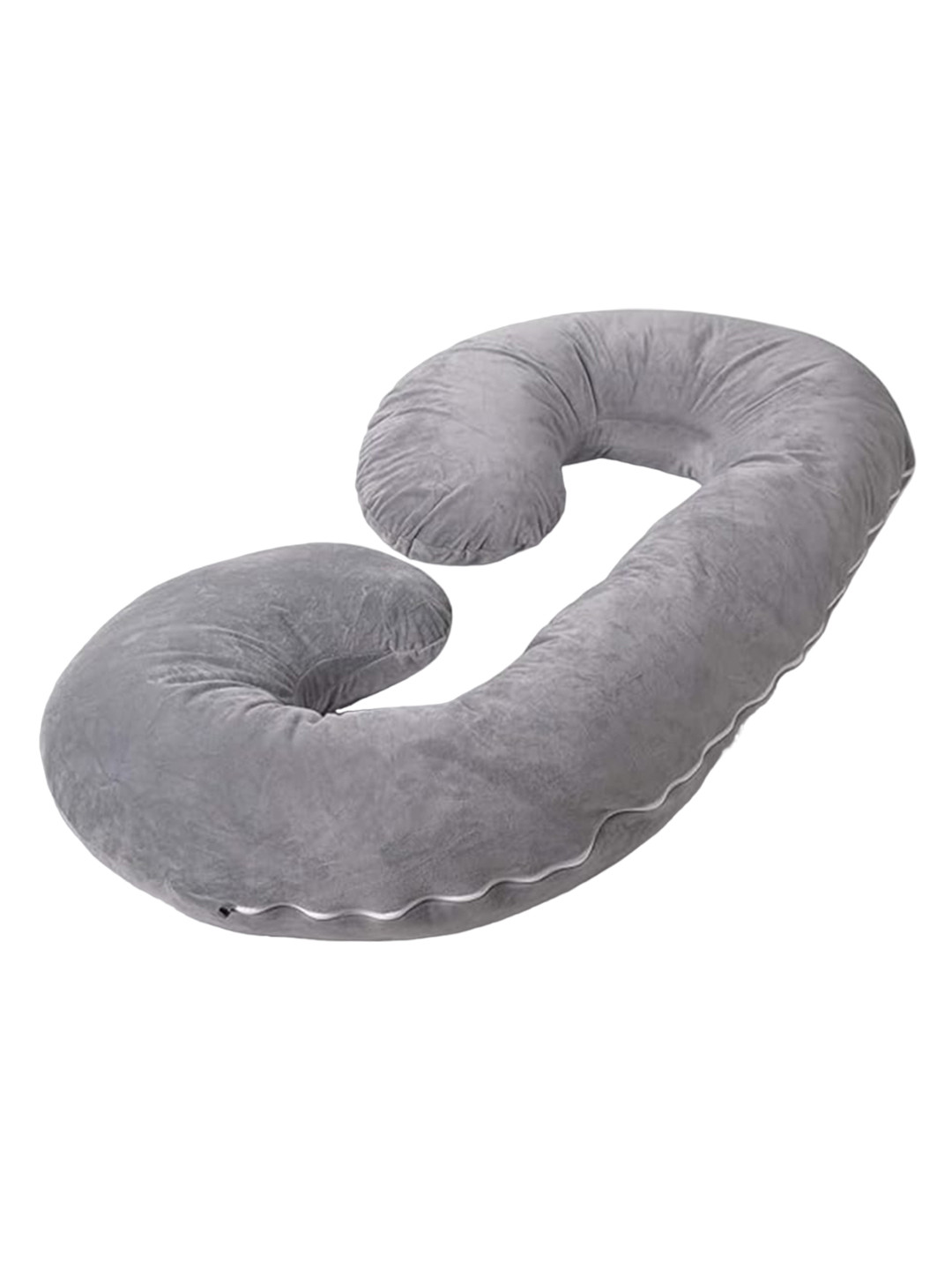 Kuber Industries Grey Solid Cotton Soft Cotton Maternity Pillow-25 x 101 x 130 cm