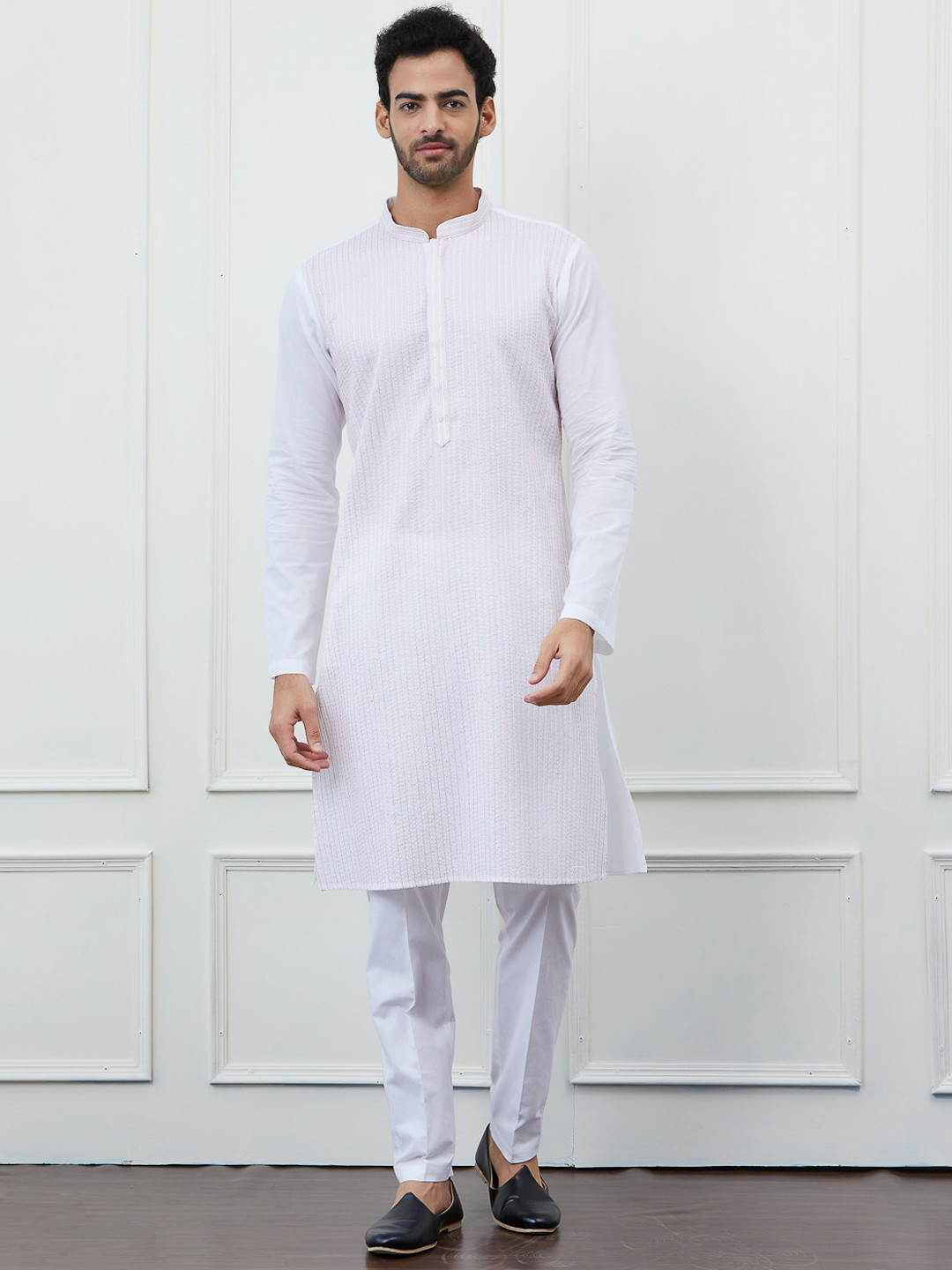 See Designs Regular Thread Work Pure Cotton Kurta with Pyjamas