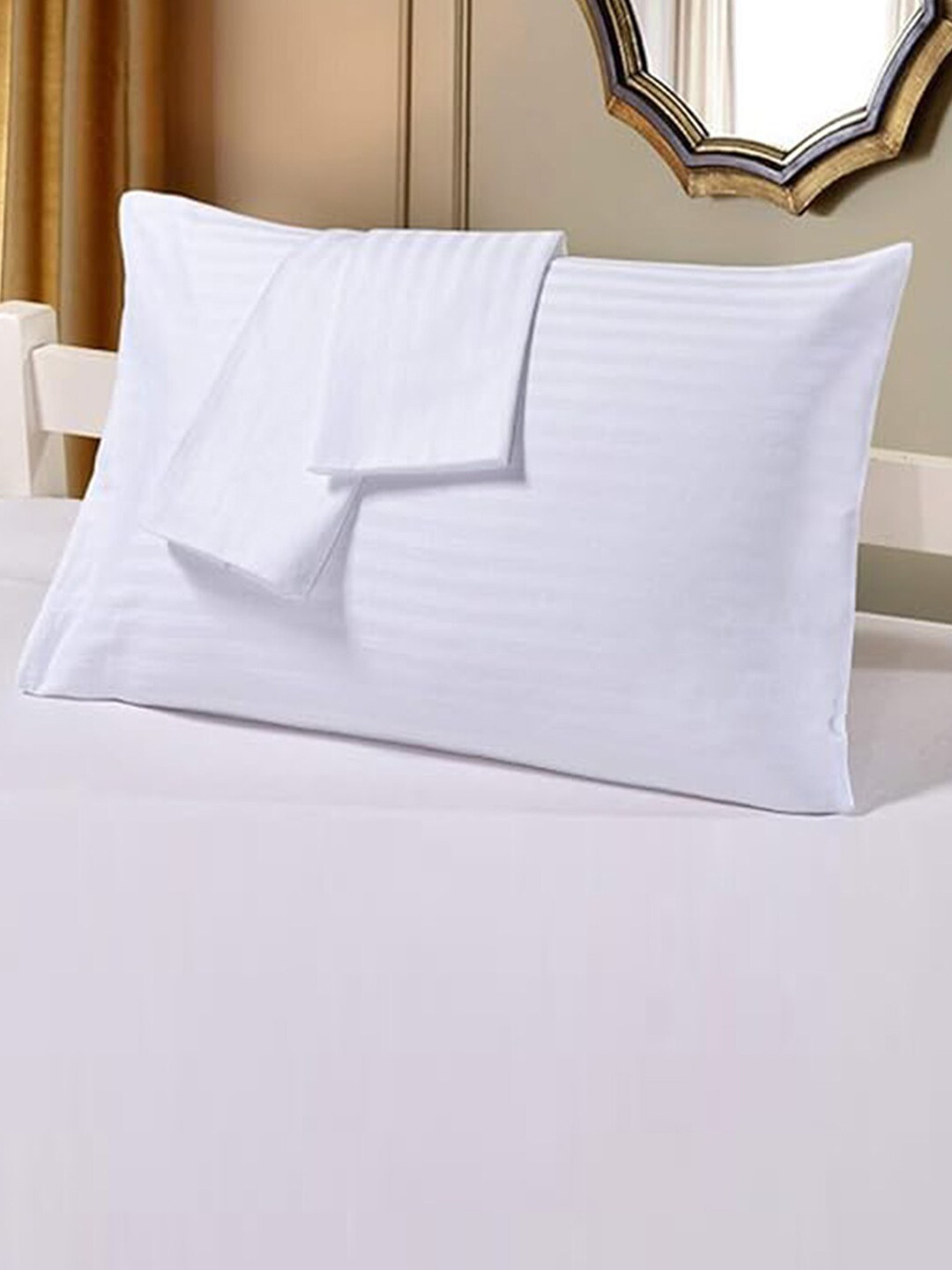 Kuber Industries White 4 Pieces Pillow Covers