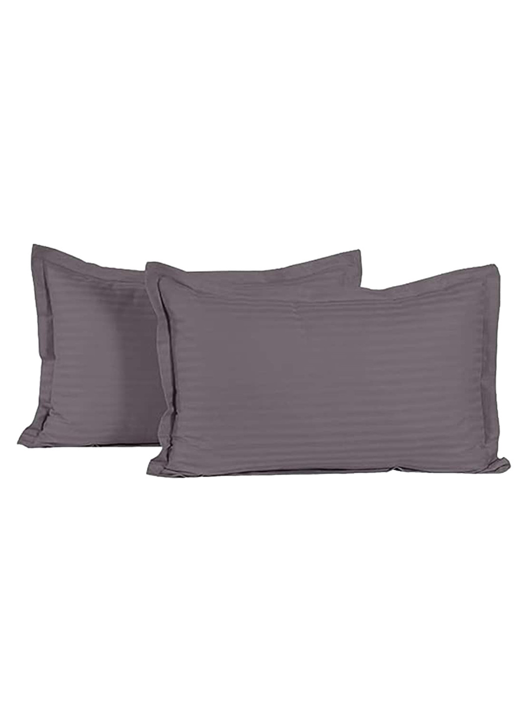 Kuber Industries 2 Pcs Grey Striped Pure Cotton Pillow Covers