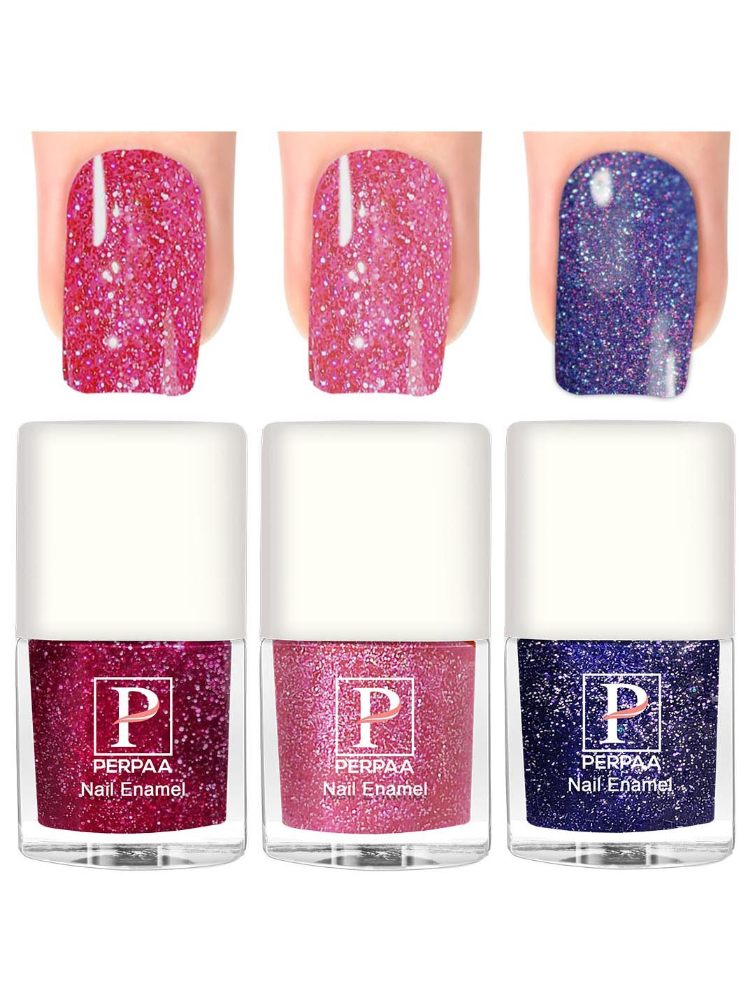 PERPAA 3Pcs Long Lasting Gel Nail Polish - 5ml Each - Pink, Baby Pink, Royal Blue