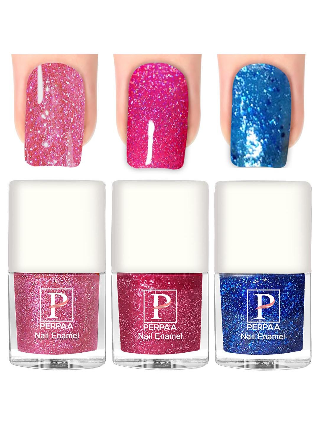 PERPAA 3Pcs Long Lasting Gel Nail Polish - 5ml Each - Baby Pink-Light Pink-Turquoise