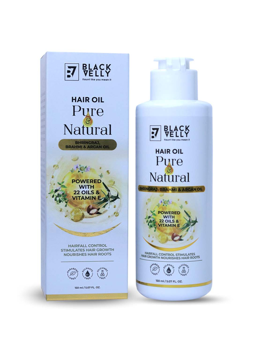 BLACKVELLY Pure & Natural Hair Oil For Hair Growth - 150ml