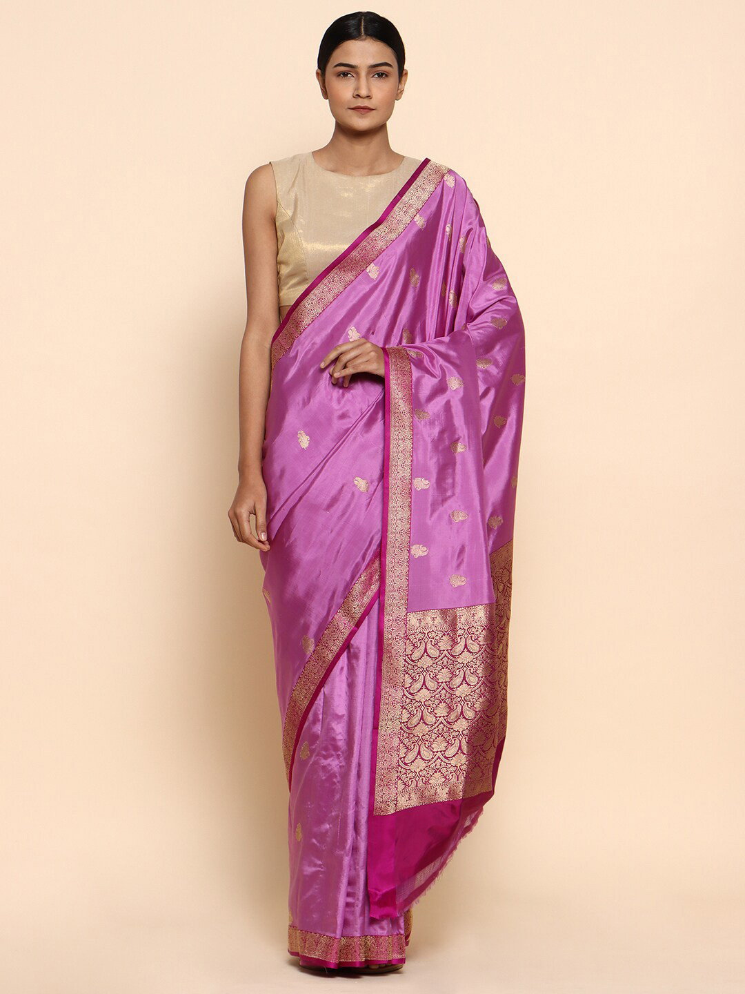 CHOWDHRAIN Ethnic Motifs Woven Design Zari Banarasi Saree