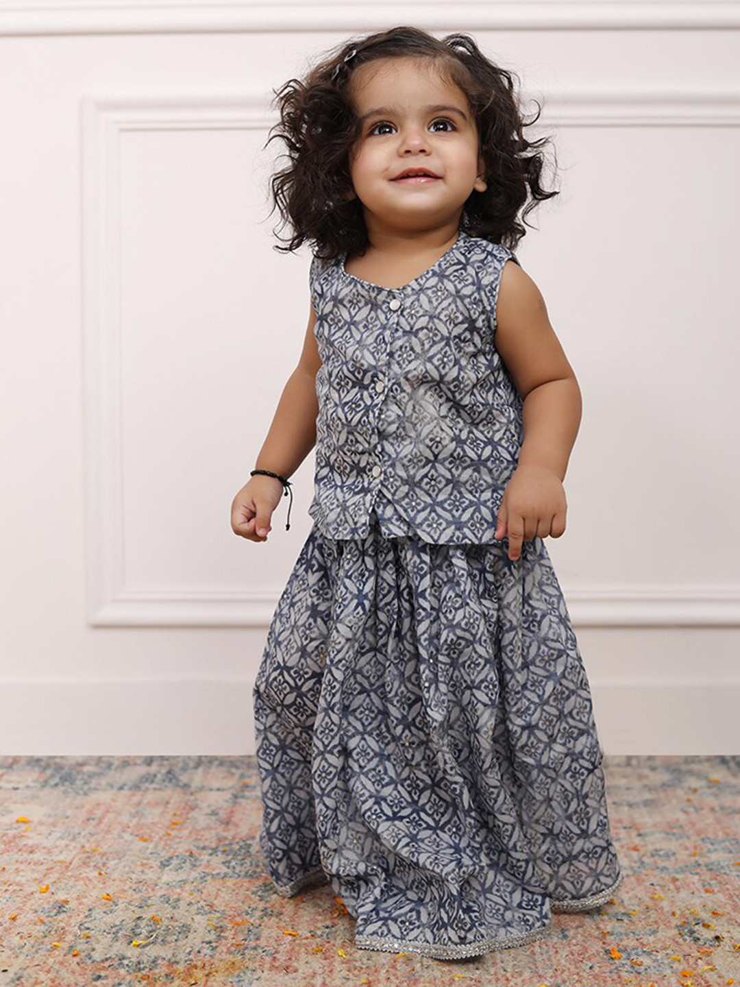 Biglilpeople Infant Girls Printed Cotton Ready to Wear Lehenga Choli