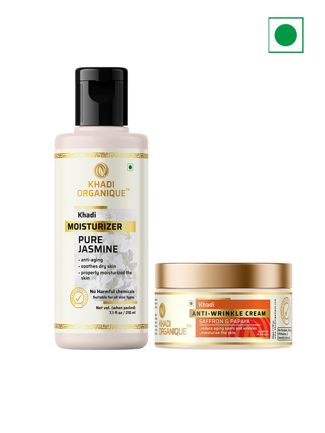 Khadi Organique Set Of 2 Moisturizer - 210 & Anti Wrinkle Cream -50ml