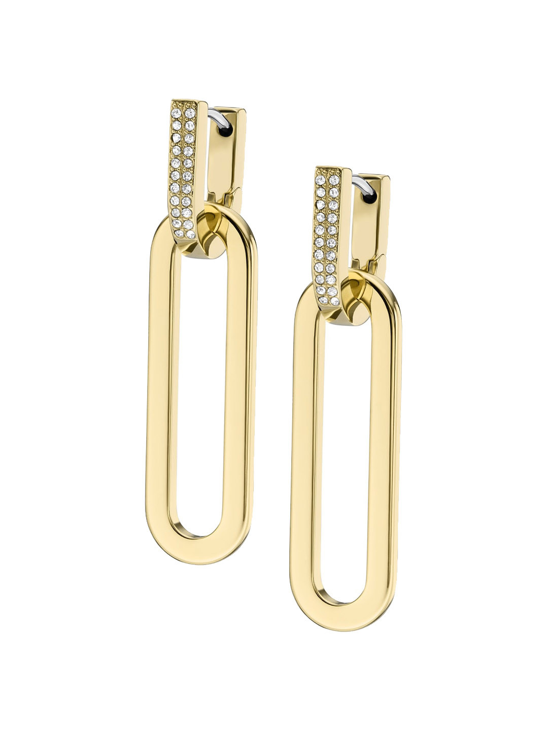 Fossil Stone-Studded Contemporary Drop Earrings