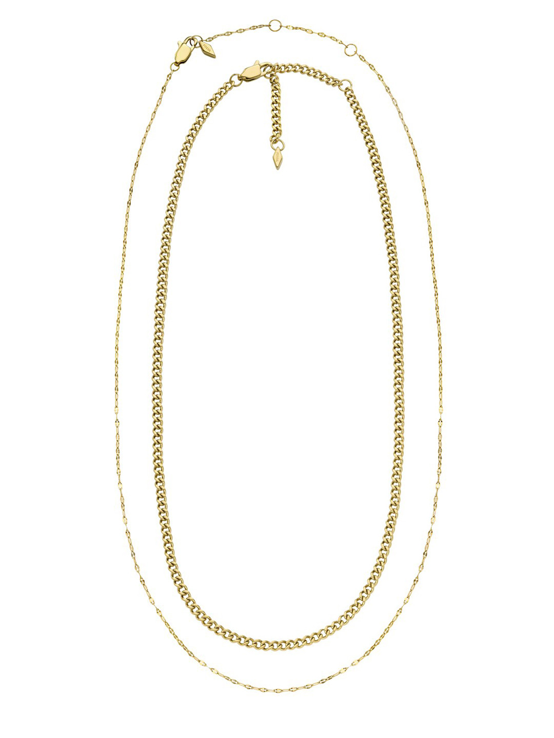 Fossil Set Of 2 Stainless Steel Minimal Necklace