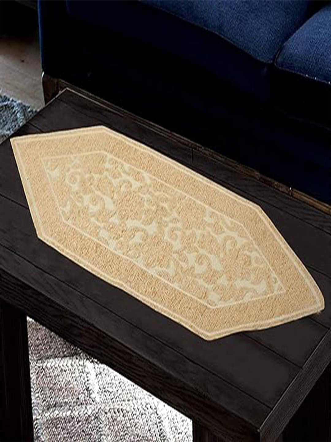 Kuber Industries Beige Floral Printed Dining Table Runner