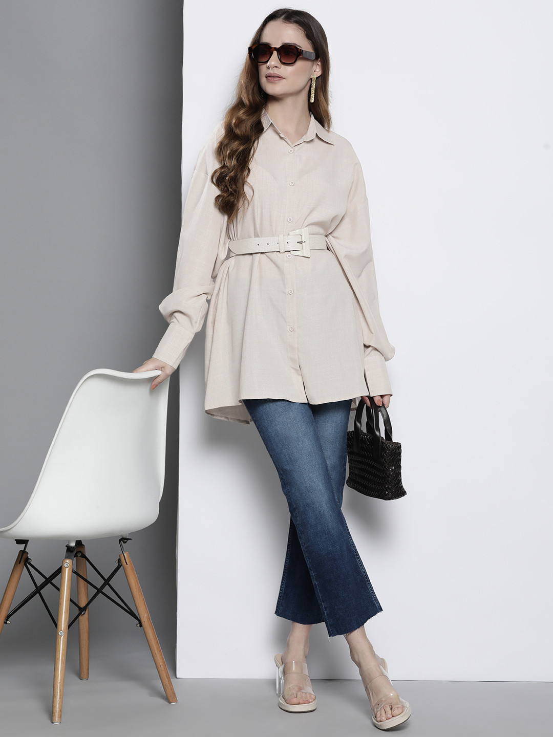 Boohoo Solid Lightweight Oversize Shirt