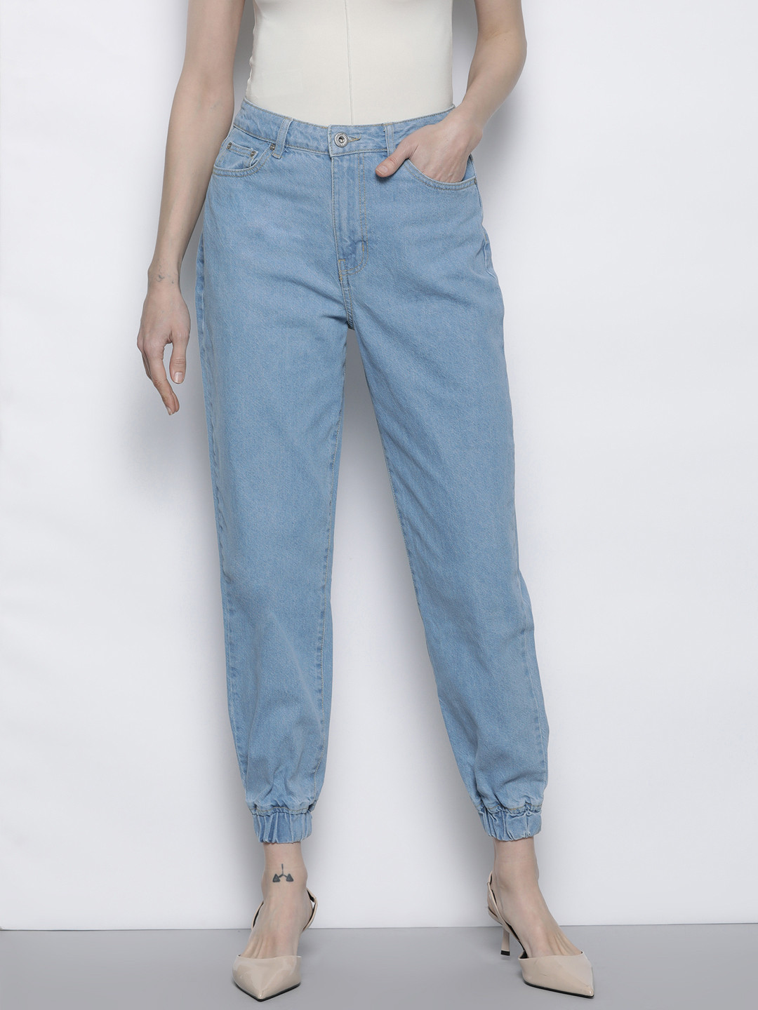 Boohoo Women Jogger Style Pure Cotton Jeans