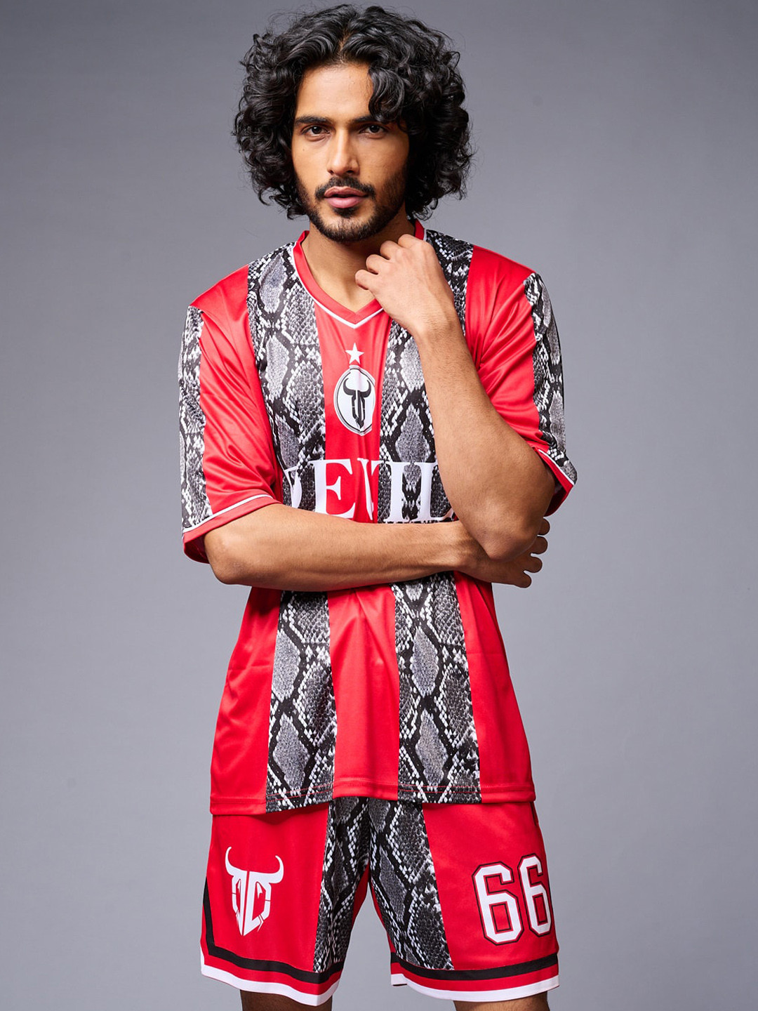 GO DEVIL Animal Printed T-Shirt With Shorts