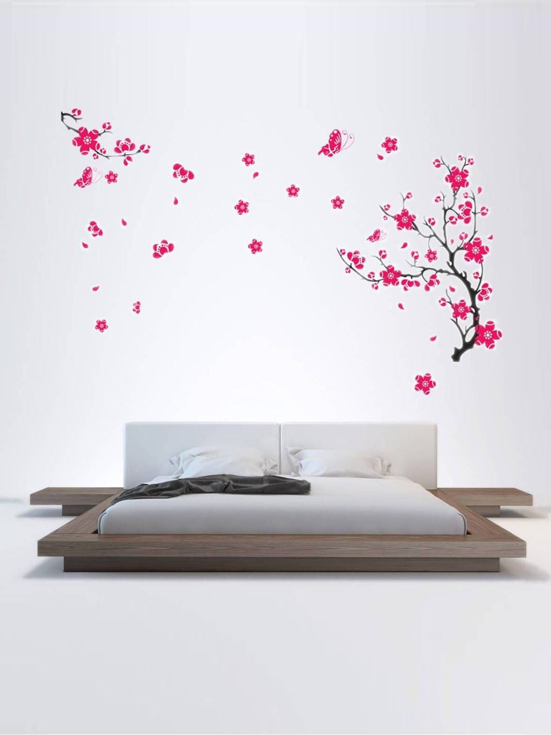 Jaamso Royals Pink & Black Flamingo Photoframe Design Decorative Wall Sticker