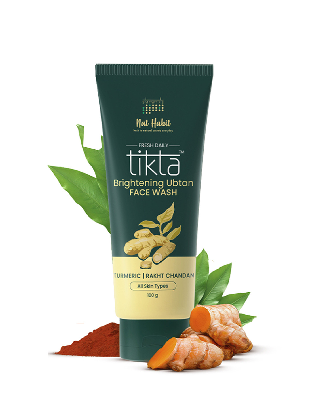 Nat Habit Brightening Ubtan Face Wash with Besan & Rakth Chandan for Glowing Skin-100g