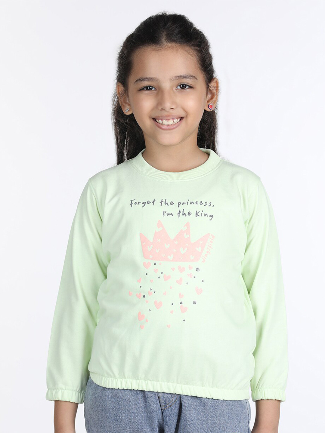 Wingsfield Girls Graphic Printed Fleece Pullover Sweatshirt