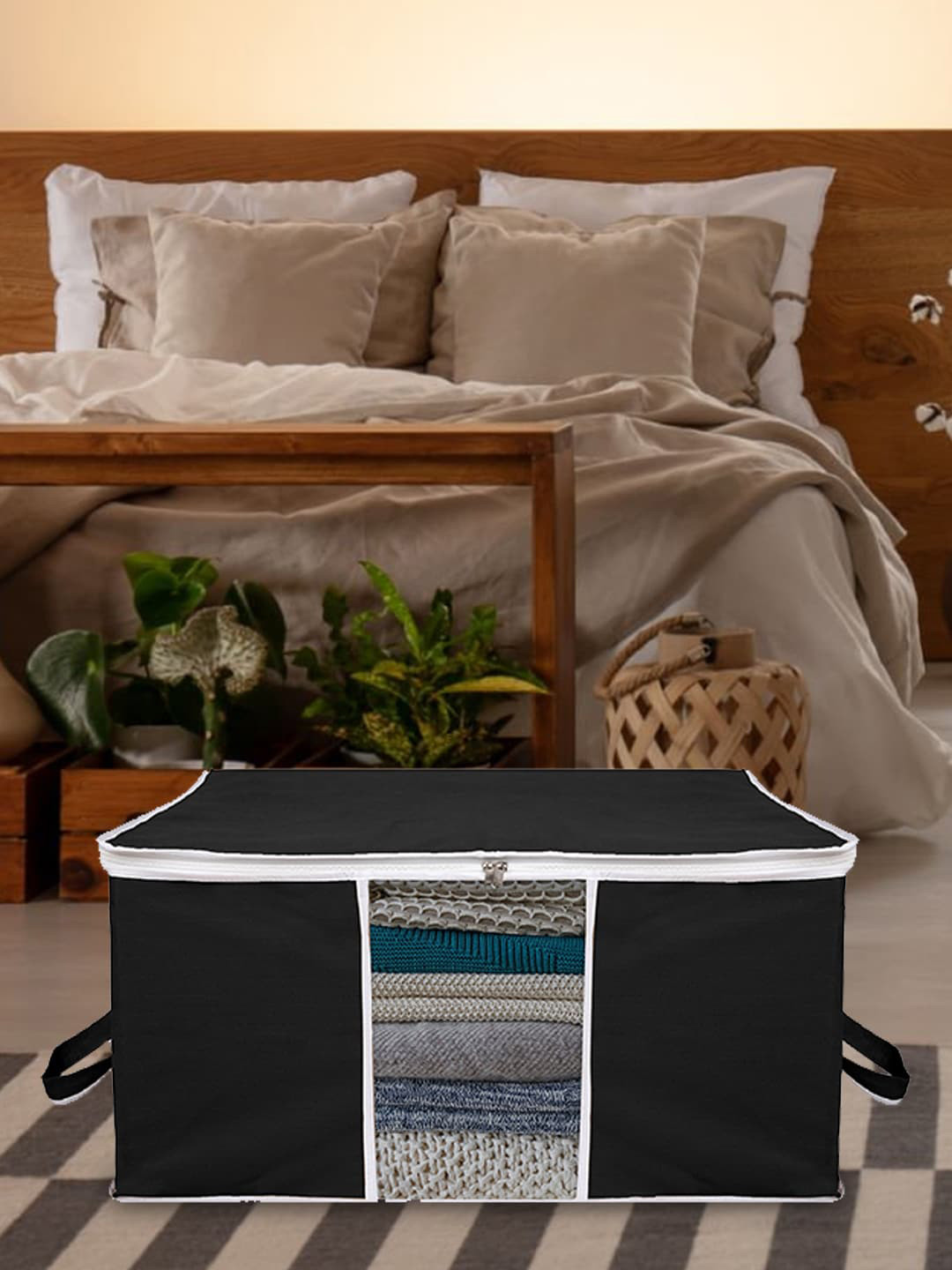 Kuber Industries Black 12 Pieces Storage Organisers