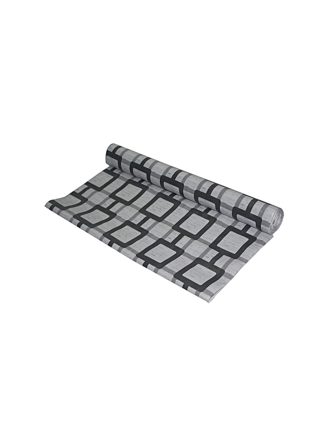Kuber Industries Grey & Black Geometric Printed Shelf Liner - 10 M