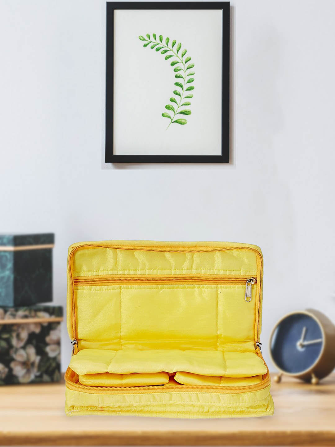 Kuber Industries Yellow Cotton Jewellery Kit