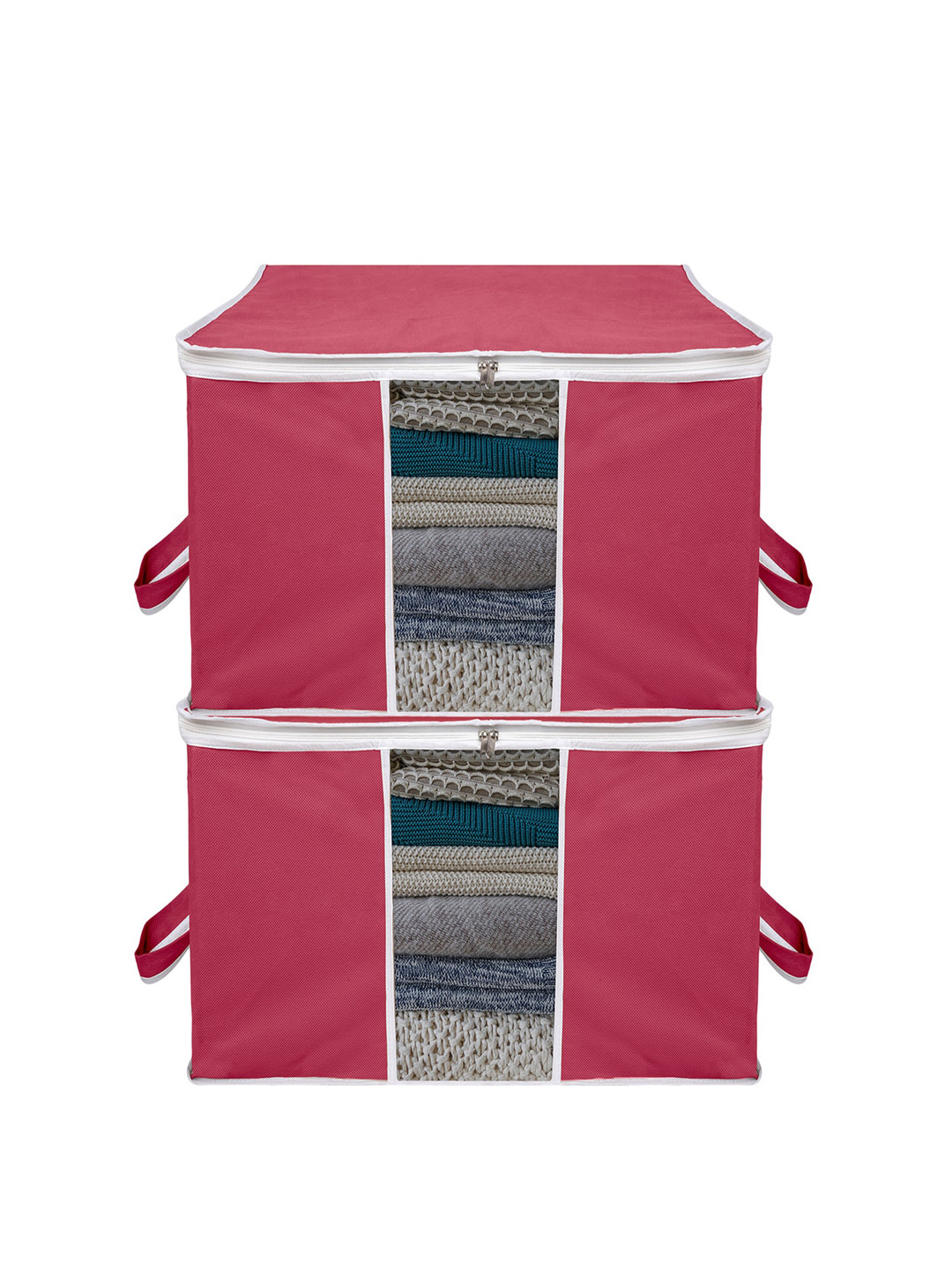 Kuber Industries Maroon 2 Pieces Rectangular Storage Extra Large Organiser