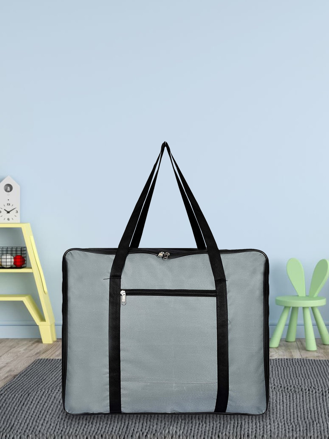 Kuber Industries Black & Grey Storage Bag With Zipper Organiser