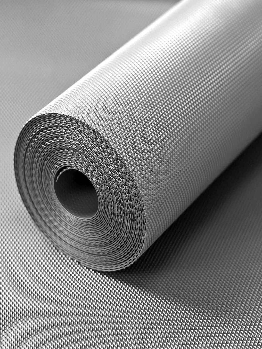 Kuber Industries Grey Textured Anti Skid Shelf Liner - 5 m
