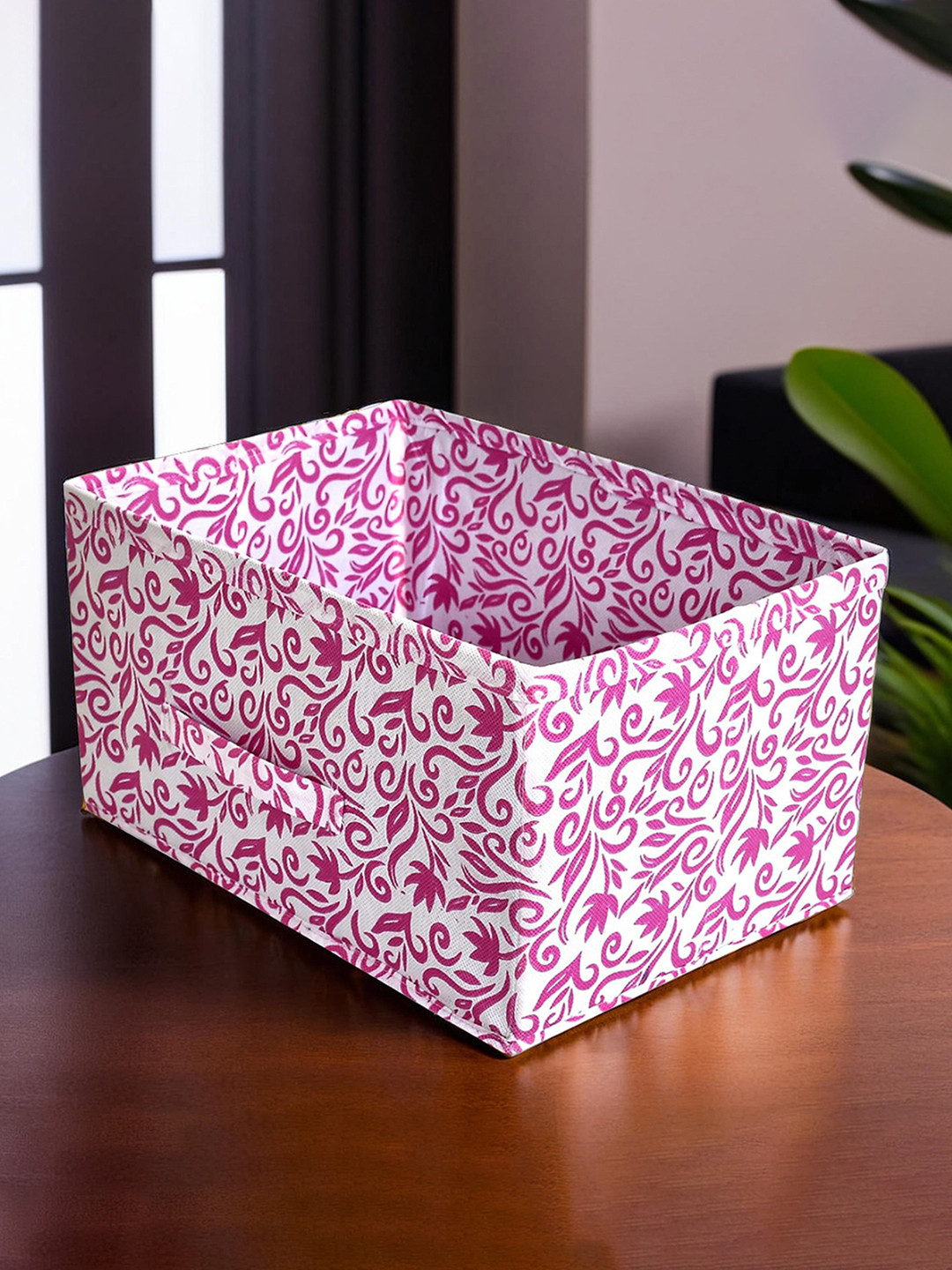 Kuber Industries Pink Printed Cloth Organizer