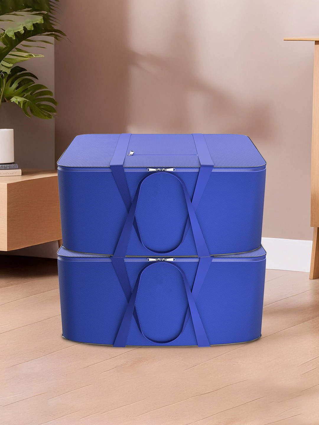 Kuber Industries Blue 2 Pieces Moisture Proof Wardrobe Storage Organisers