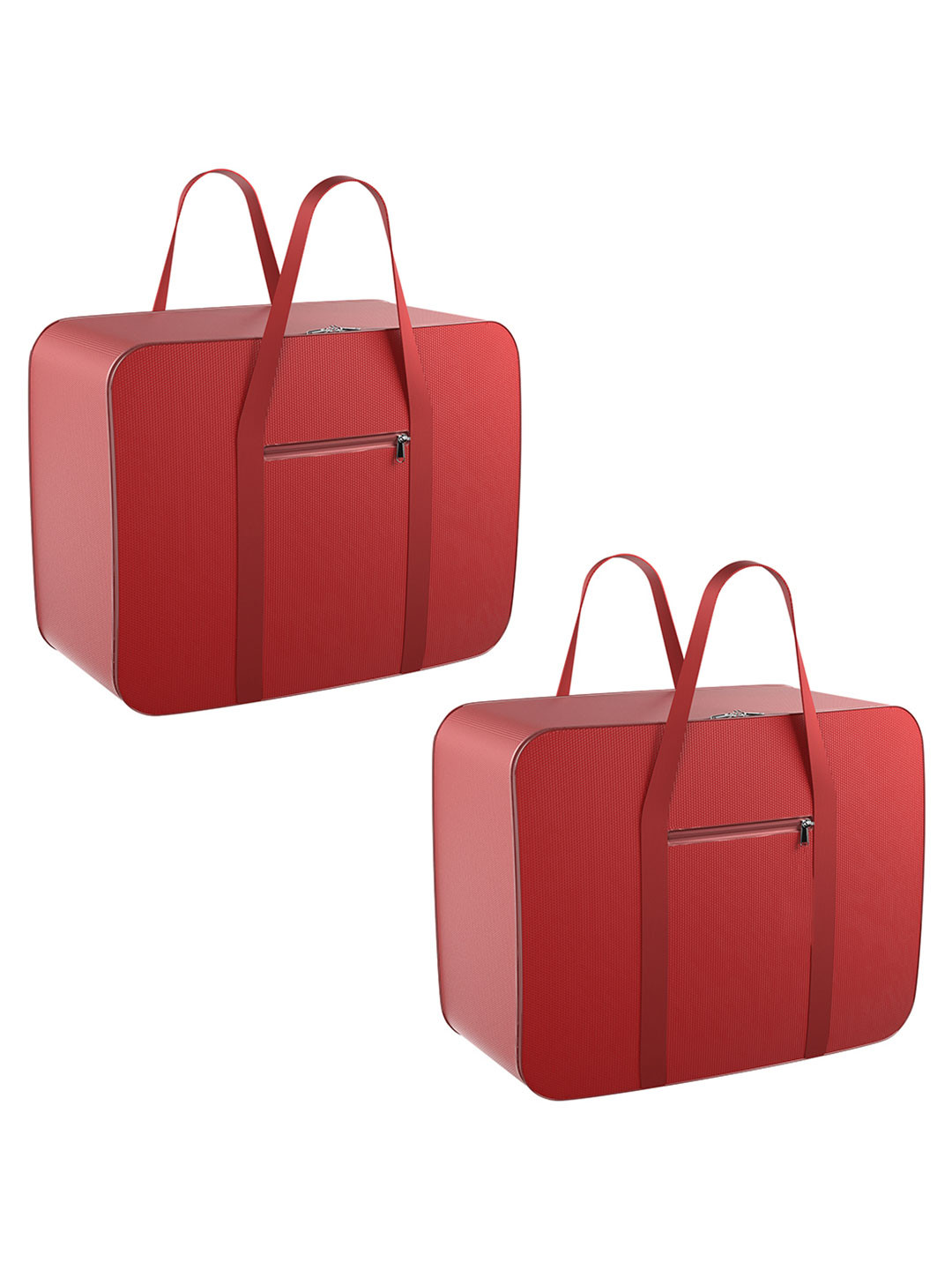 Kuber Industries Red 2 Pieces Moisture Proof Wardrobe Organisers Storage Bag With Handle