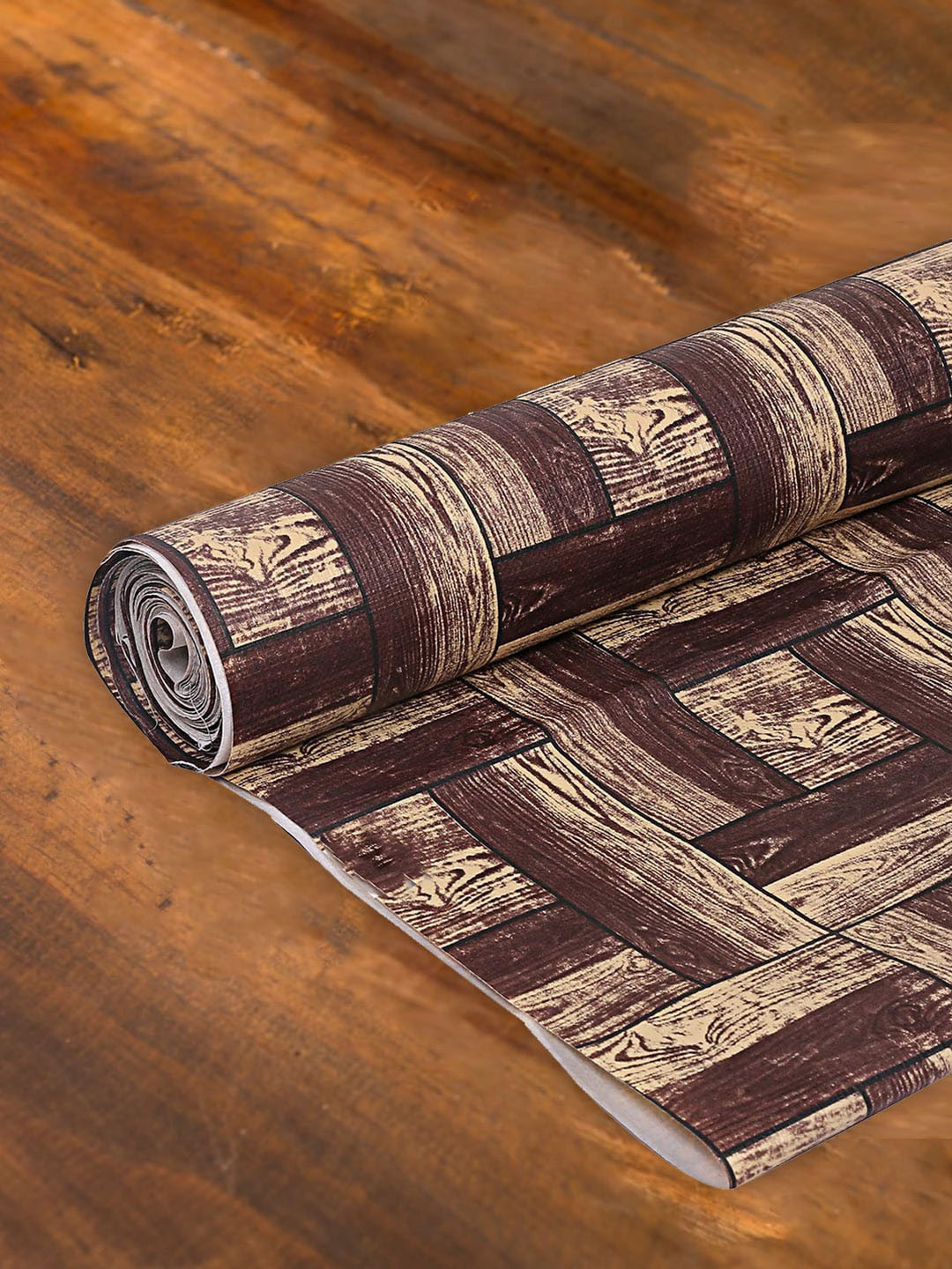 Kuber Industries Brown & Beige Printed Shelf Liner