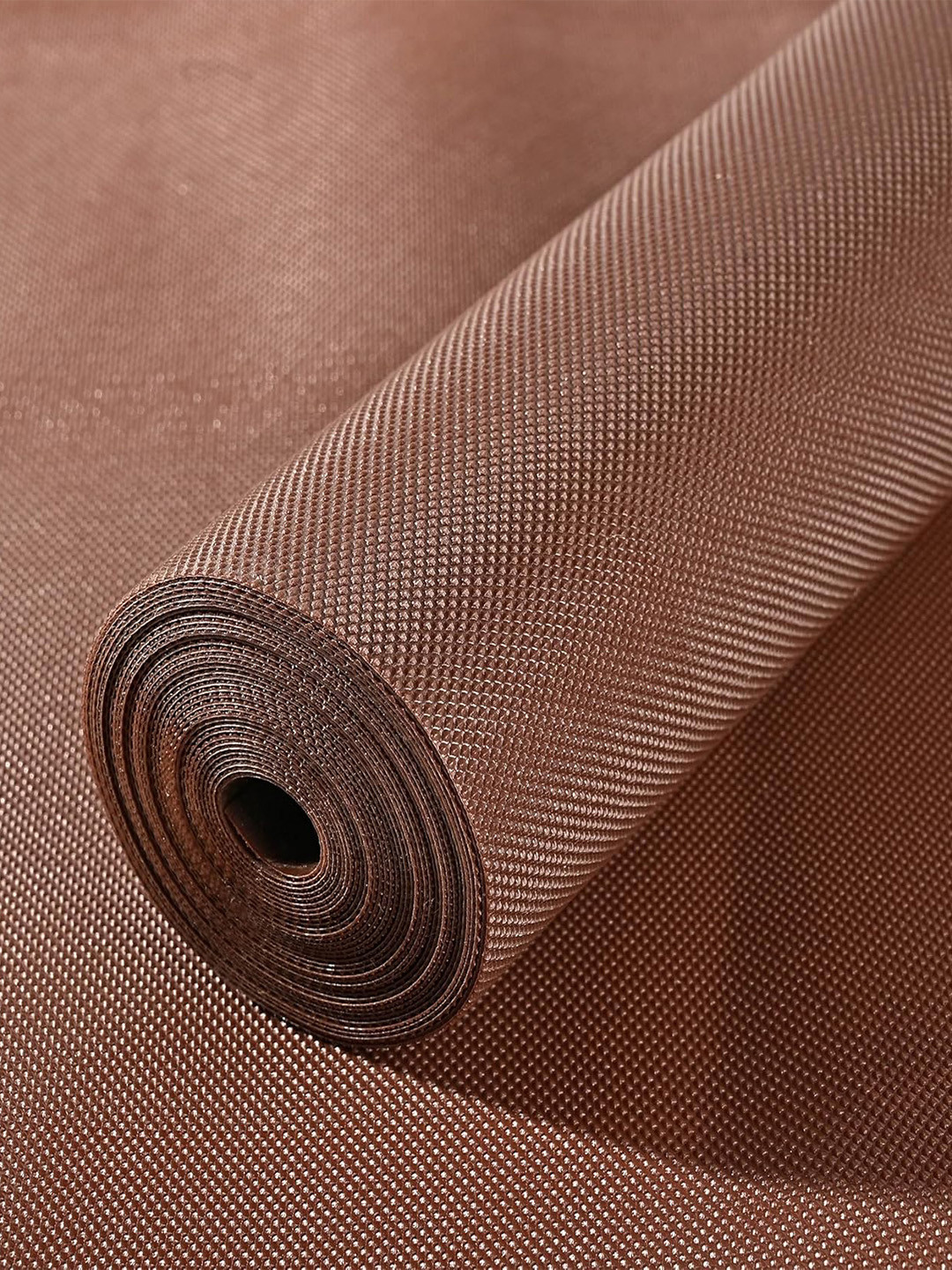 Kuber Industries Brown Textured Shelf Liner