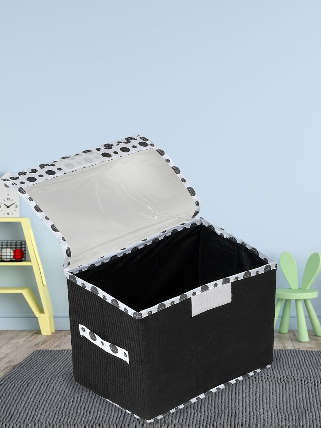 Kuber Industries Black Foldable Storage Box Organisers