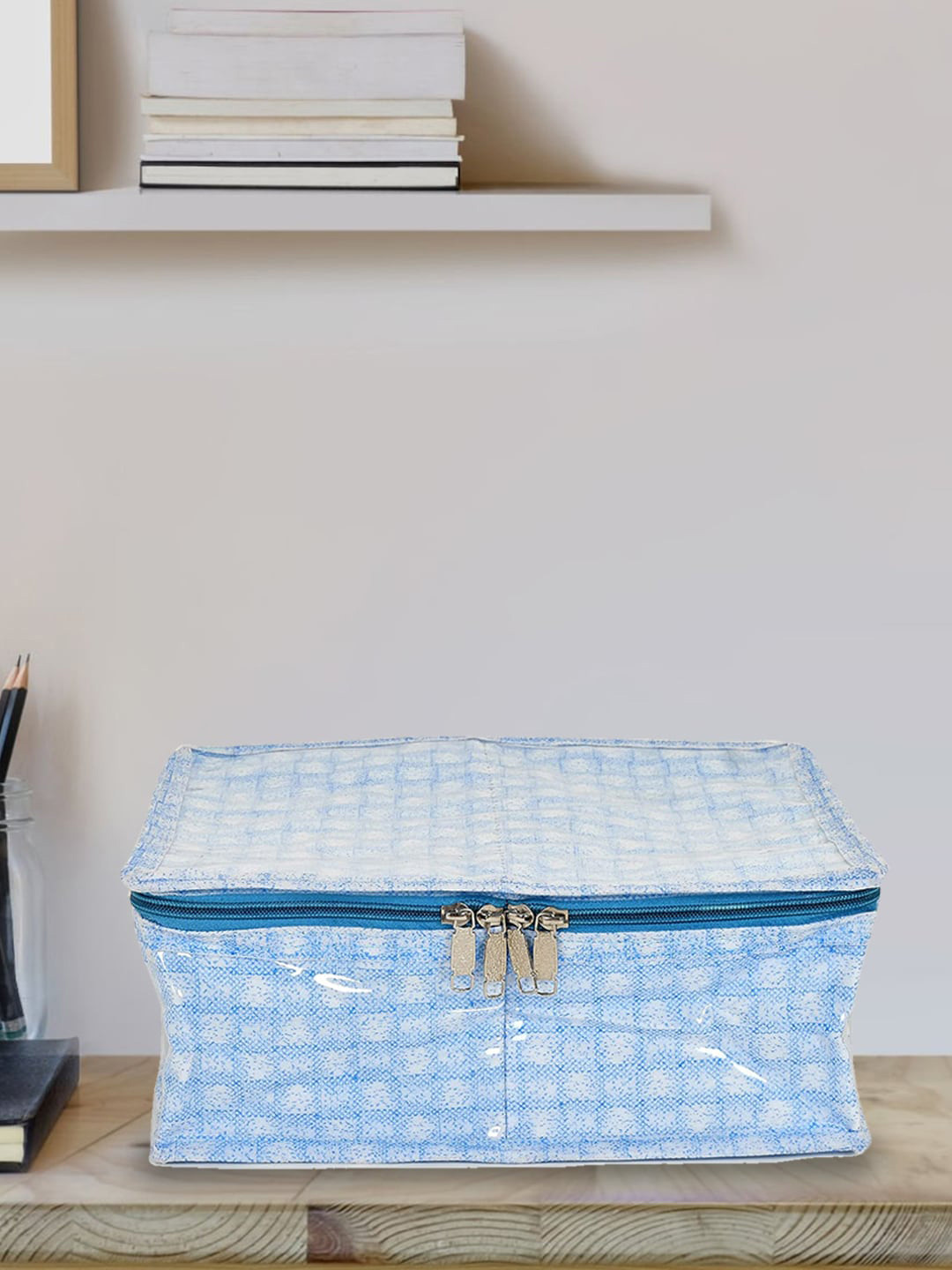 Kuber Industries Blue Printed PVC Organiser