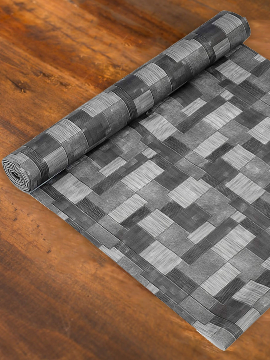 Kuber Industries Grey Printed Anti Slip Shelf Liner - 10 M